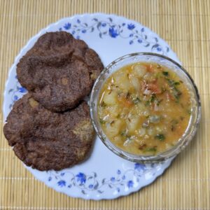 Kuttu Poori [4 Poori] with Aloo Sabzi
