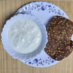 Sabudana Vada with Curd