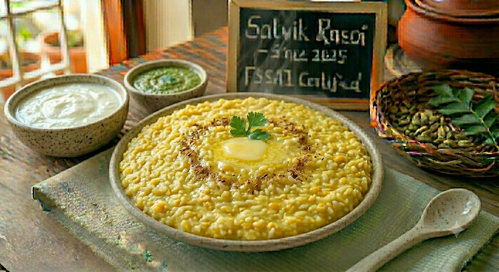 Dal Khichdi with Curd