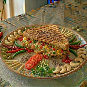 Veg grilled sandwich [2 pieces]